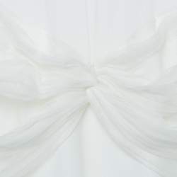  Jenny Packham White Crystal Embellished Tulle and Crepe Tulip Midi Dress L