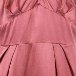 Pre Owned Jenny Packham Coral Embellished Silk Dress M