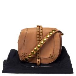 Jerome Dreyfuss Light Brown Leather Embellished Small Victor Shoulder Bag