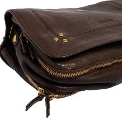 Jerome Dreyfuss Dark Brown Leather Bubble Shoulder Bag