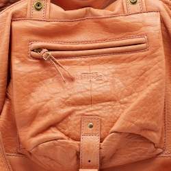 Jerome Dreyfuss Orange Leather Billy Tote