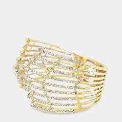 14K Yellow Gold Royal Multi-Level Diamond Bangle Bracelet (5.50ctw)
