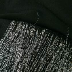 Jil Sander Black Metallic Embroidered Wool Straight Trousers S