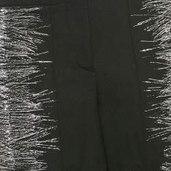 Jil Sander Black Metallic Embroidered Wool Straight Trousers S
