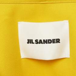 Jil Sander Yellow Wool Gabardine Oversized Tie-Up Neck Detail Shirt S