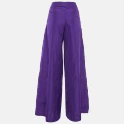 Jil Sander Purple Taffeta Palazzo Trousers S