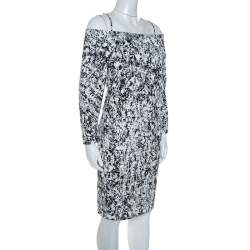 مملوكة مسبقًا Jil Sander Monochrome Cotton Off Soulder Risiko Dress XL