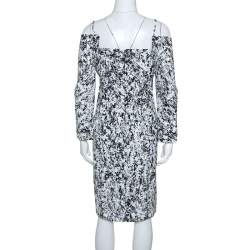 مملوكة مسبقًا Jil Sander Monochrome Cotton Off Soulder Risiko Dress XL