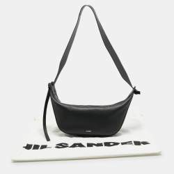 Pre Owned Jil Sander Knot Small Black Leather Shoulder Bag