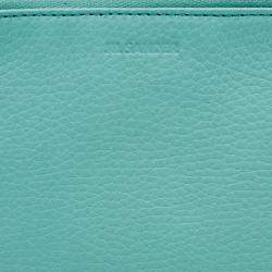 Jil Sander Aqua Green Leather Zip Pouch