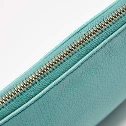Jil Sander Aqua Green Leather Zip Pouch