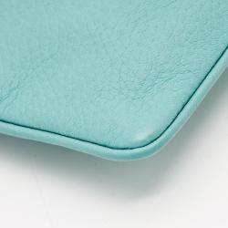 Jil Sander Aqua Green Leather Zip Pouch