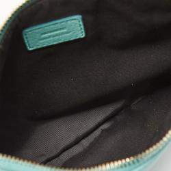 Jil Sander Aqua Green Leather Zip Pouch