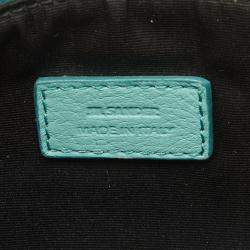Jil Sander Aqua Green Leather Zip Pouch