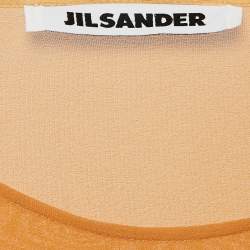 Jil Sander Yellow Chiffon Draped Sleeveless Top S
