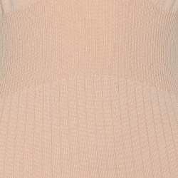 Pre Owned Jil Sander Cream/Beige Knit Virgin Wool Maxi Dress M