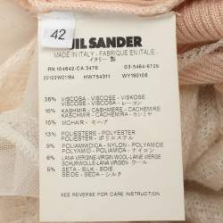 Pre Owned Jil Sander Cream/Beige Knit Virgin Wool Maxi Dress M