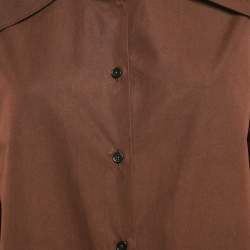 Pre Owned Jil Sander Brown Cotton Oversized Shirt S