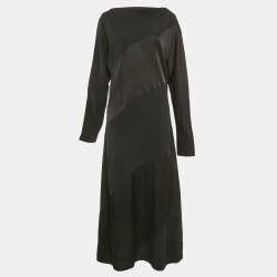 Jil Sander Black Crepe Long Dress M