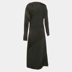 Jil Sander Black Crepe Long Dress M
