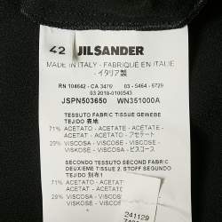 Jil Sander Black Crepe Long Dress M
