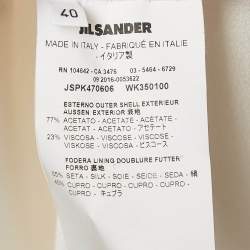 Jil Sander White Sateen Waist Drawstring Midi Dress S
