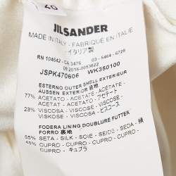 Jil Sander White Sateen Waist Drawstring Midi Dress S