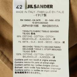 Jil Sander Beige Cotton Twill Cropped Oversized Jacket M