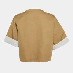 Jil Sander Beige Cotton Twill Cropped Oversized Jacket M