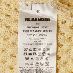 Jil Sander Yellow Crochet Knit Short Sleeveless Dress L