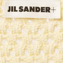 Jil Sander Yellow Crochet Knit Short Sleeveless Dress L