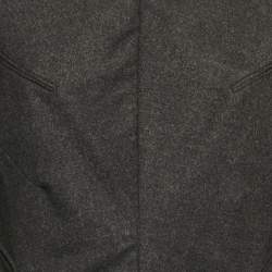 Jil Sander Grey Wool V-Neck Sheath Dress L