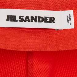 Pre Owned Jil Sander Orange Cotton Midi Skirt M