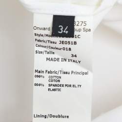 Pre Owned Jil Sander White Stretch Cotton Top S