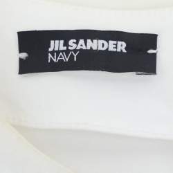 Pre Owned Jil Sander White Stretch Cotton Top S