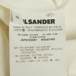 Pre Owned Jil Sander White Stretch Gabardine Paneled Mini Dress M