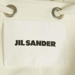 Pre Owned Jil Sander White Stretch Gabardine Paneled Mini Dress M