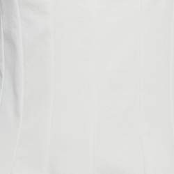 Pre Owned Jil Sander White Stretch Gabardine Paneled Mini Dress M