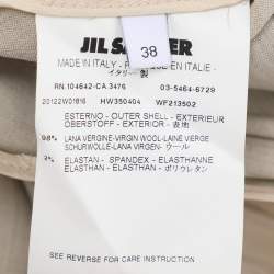 Pre Owned Jil Sander Grey Wool Maxi Skirt S