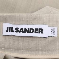 Pre Owned Jil Sander Grey Wool Maxi Skirt S