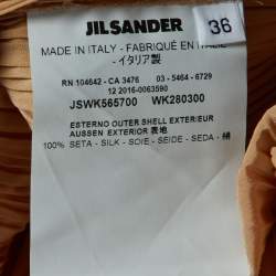 Pre Owned Jil Sander Beige Plisse Balloon Sleeve Top XS