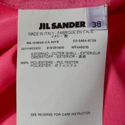 Pre Owned Jil Sander Neon Pink Faille Slitted Maxi Skirt S