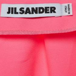 Pre Owned Jil Sander Neon Pink Faille Slitted Maxi Skirt S
