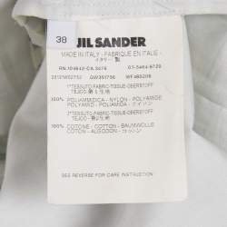 Pre Owned Jil Sander Green Gingham Nylon Midi Dress S