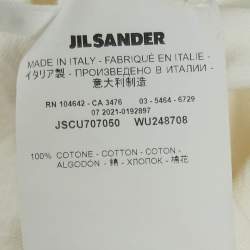 Pre Owned تي شيرت جيل ساندر قطن أبيض طباعة الشعار ياقة مدورة صغير جدا