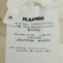 Pre Owned تي شيرت جيل ساندر قطن أبيض طباعة الشعار ياقة مدورة صغير جدا