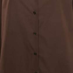مملوكة مسبقًا Jil Sander Brown Cotton Pointed Collar Shirt S