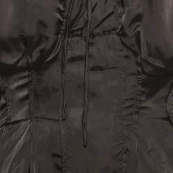 Pre Owned Jil Sander Black Satin Pleated Maxi Dress M