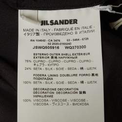 Pre Owned Jil Sander Black Satin Pleated Maxi Dress M