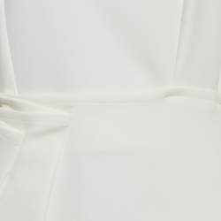 مملوكة مسبقًا فستان جيل ساندر أبيض كريب مطوي ميدي صغير